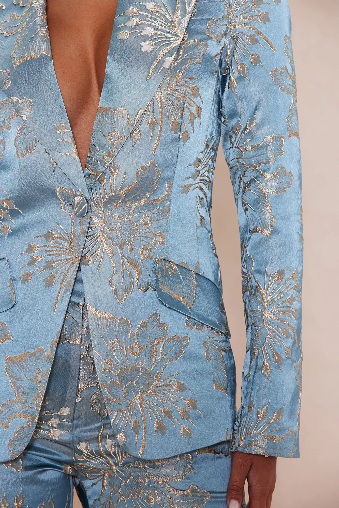 Annika Satin Suit Set - Blue sold by Fashion Nova product image thumbnail 3