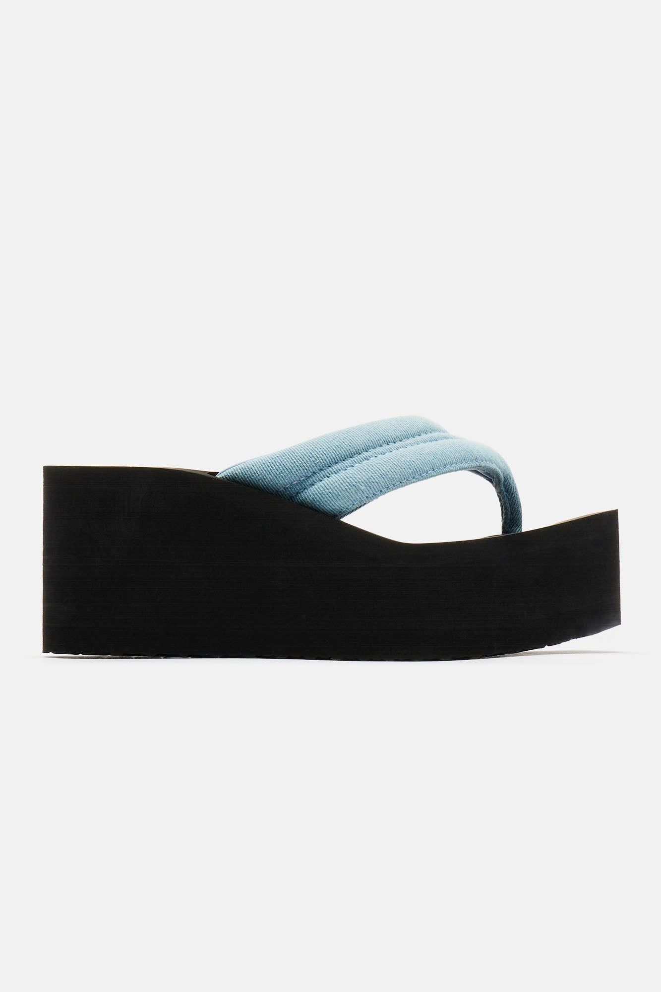 Meet Me Poolside Wedges - Denim sold by Fashion Nova product image thumbnail 5