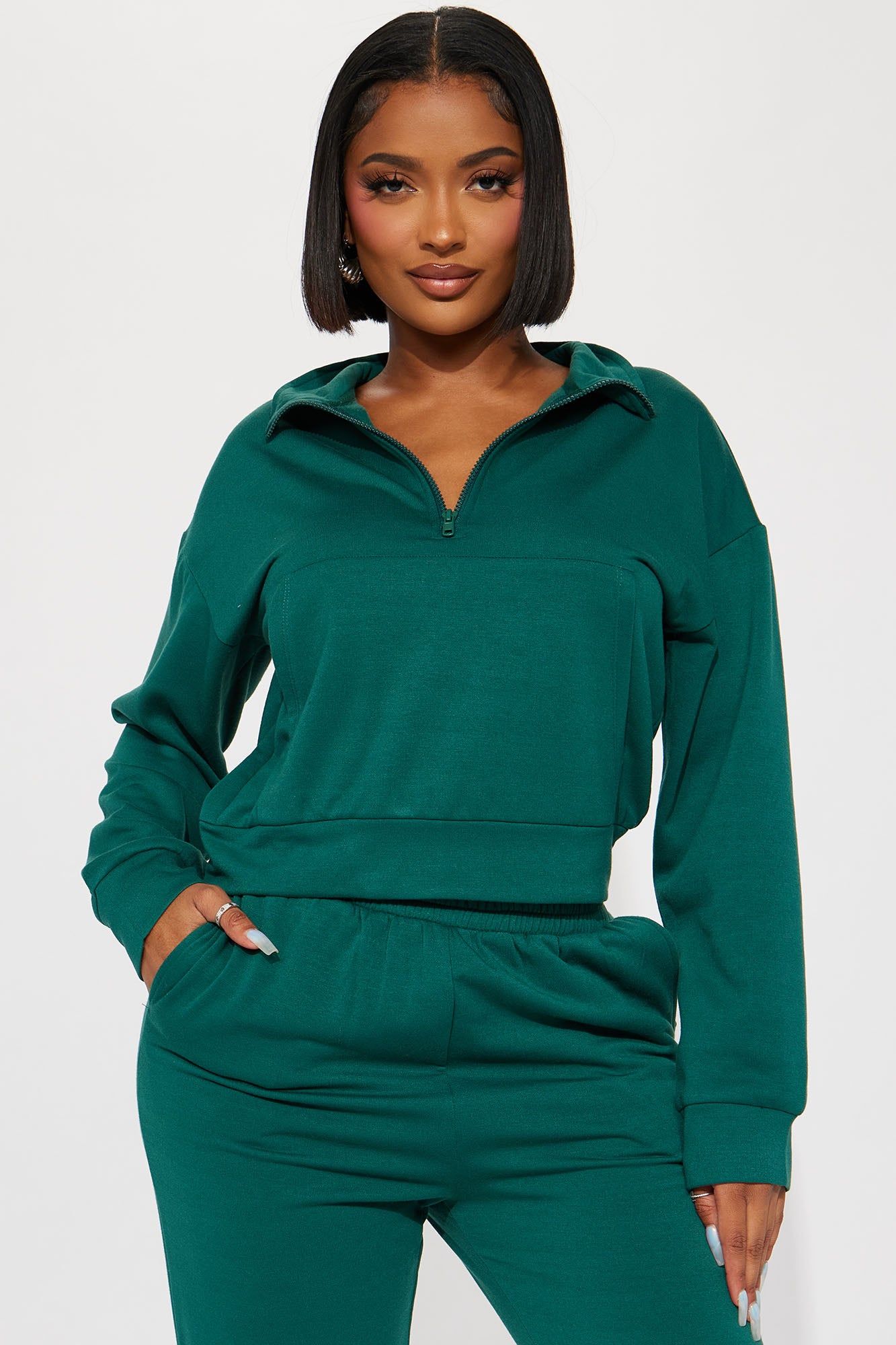 Chill Day Fleece Jogger Set - Hunter sold by Fashion Nova