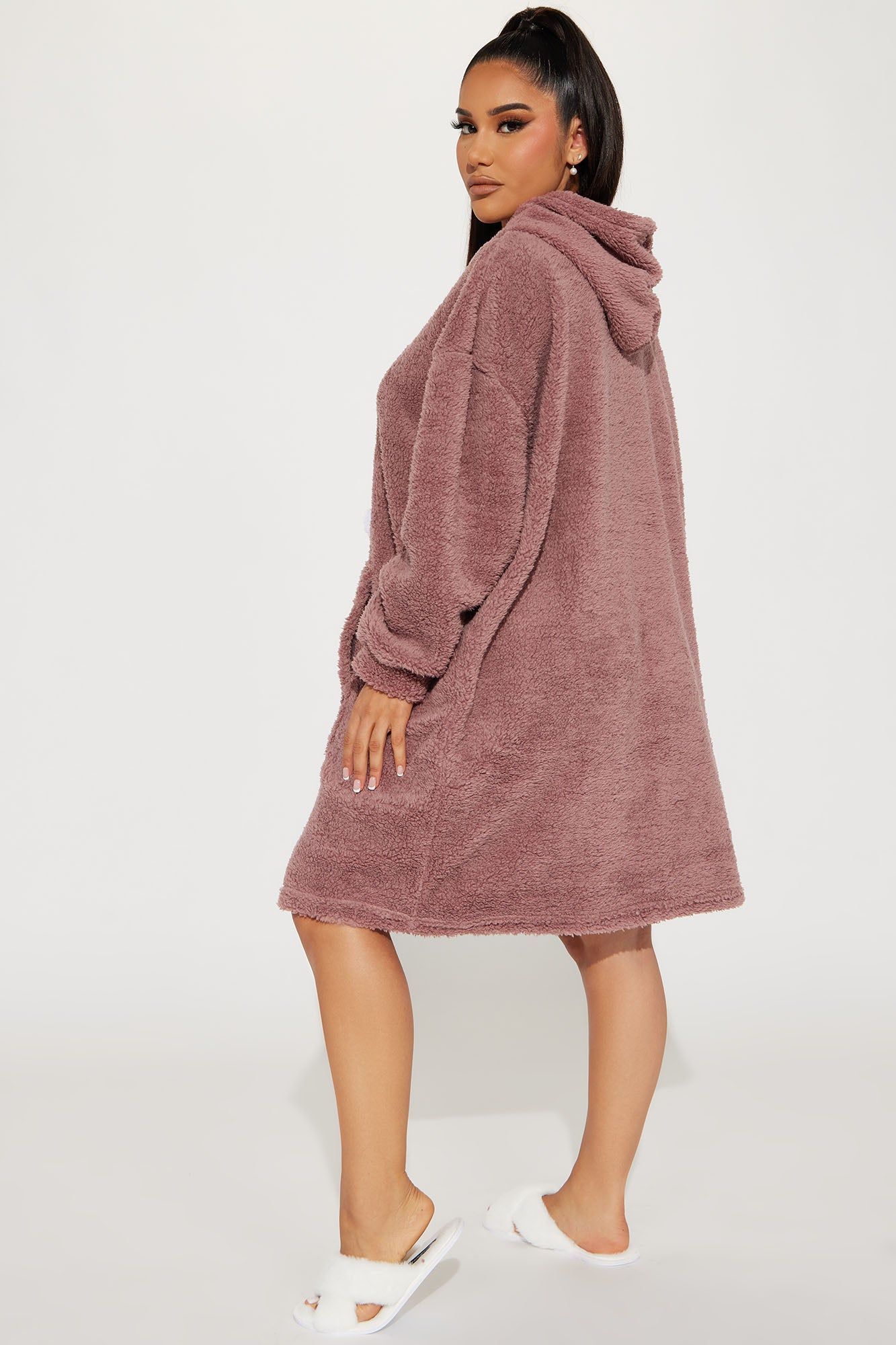 Cozy Up PJ Plush Big Cozy Hoodie - Brown sold by Fashion Nova product image thumbnail 3