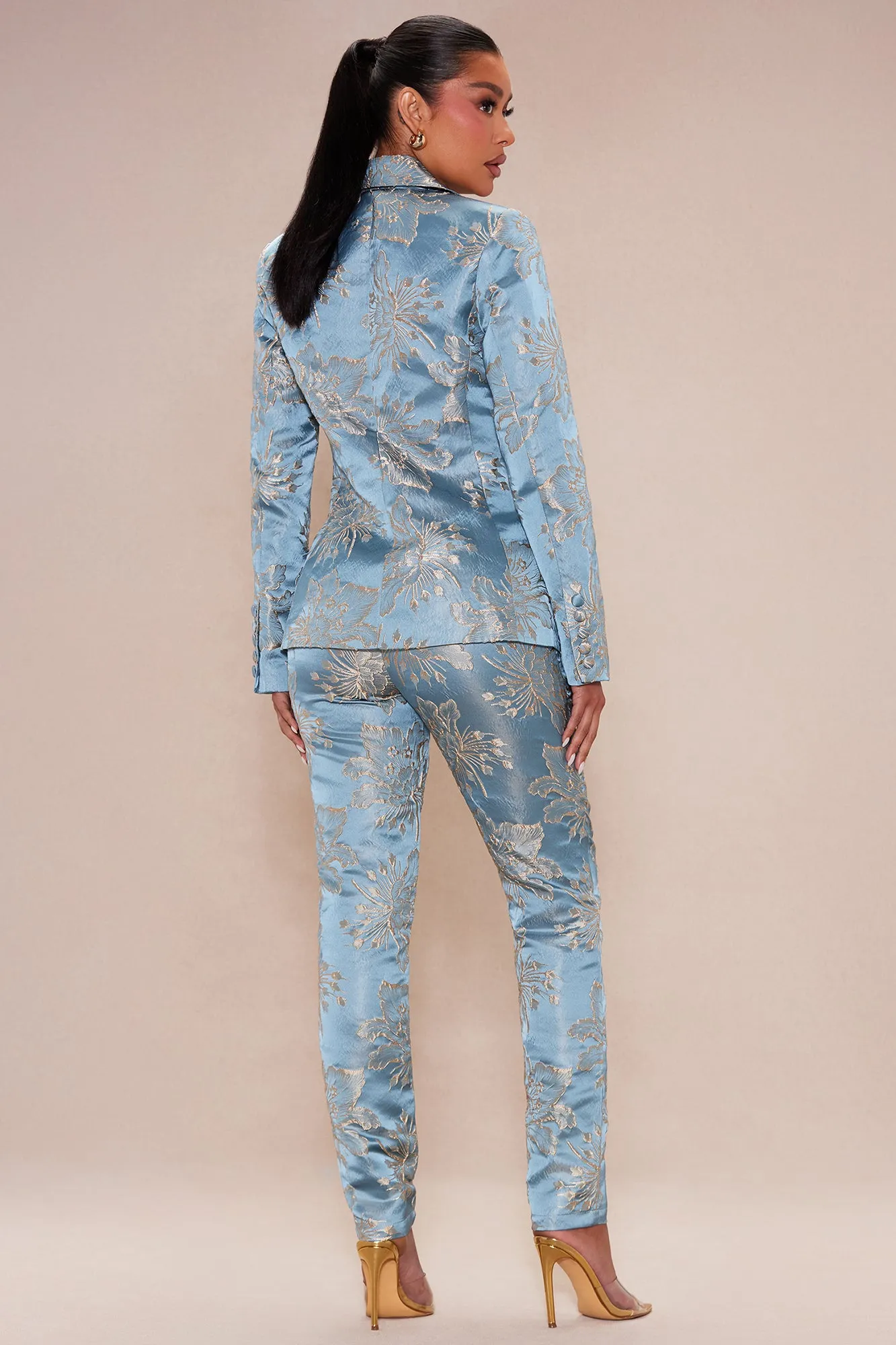 Annika Satin Suit Set - Blue sold by Fashion Nova product image thumbnail 4