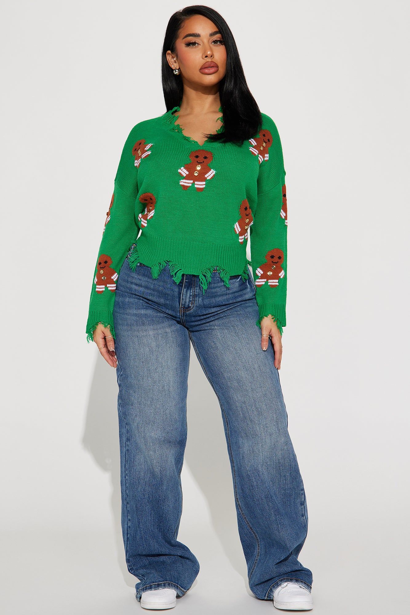 Gingerbread Cutie Sweater - Green/combo sold by Fashion Nova product image thumbnail 2