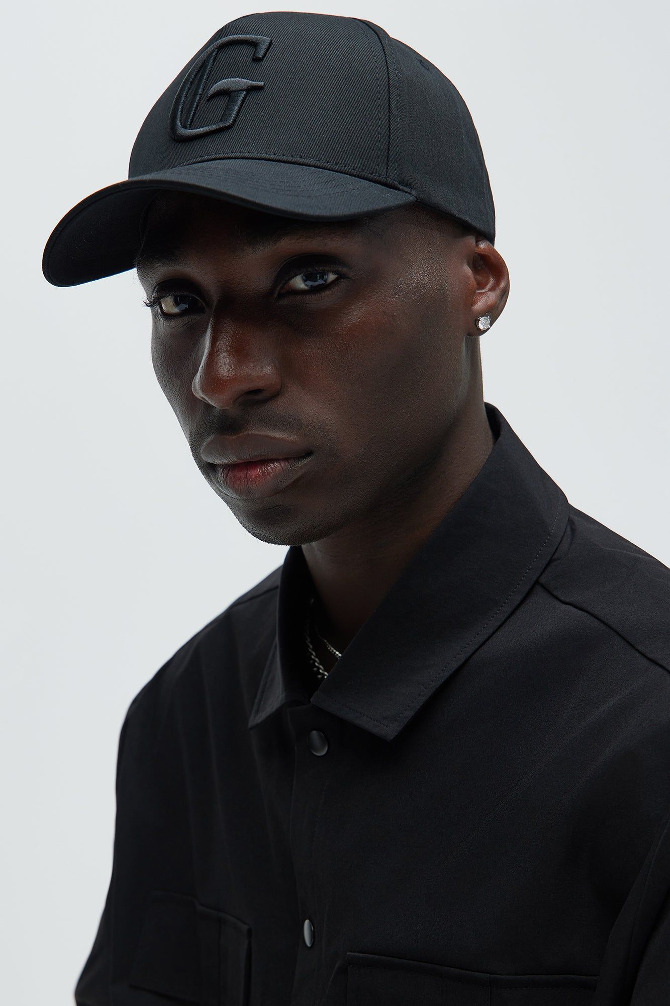 Georgia Snapback Hat - Black/Black sold by Fashion Nova