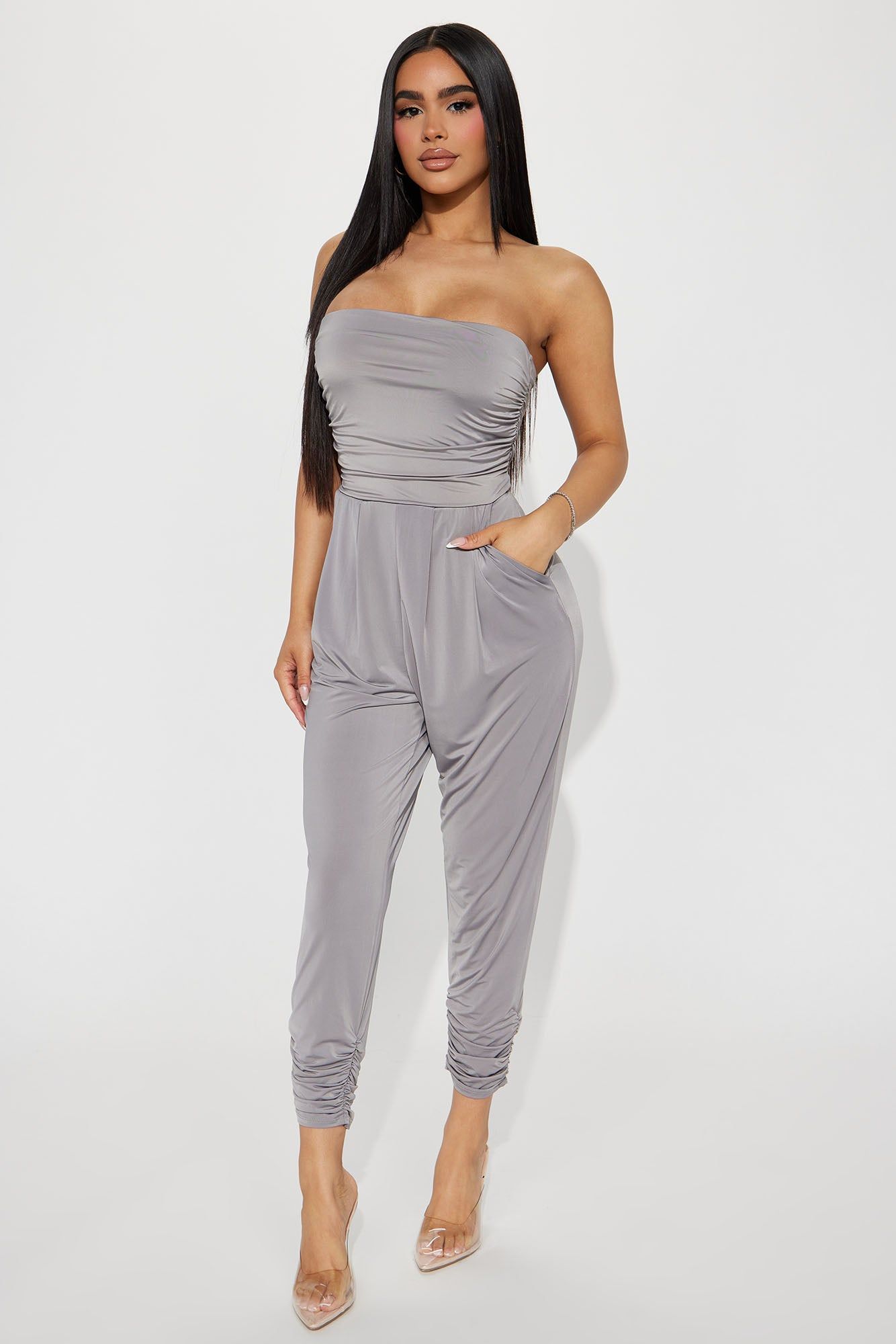 Kelli Jumpsuit - Grey sold by Fashion Nova