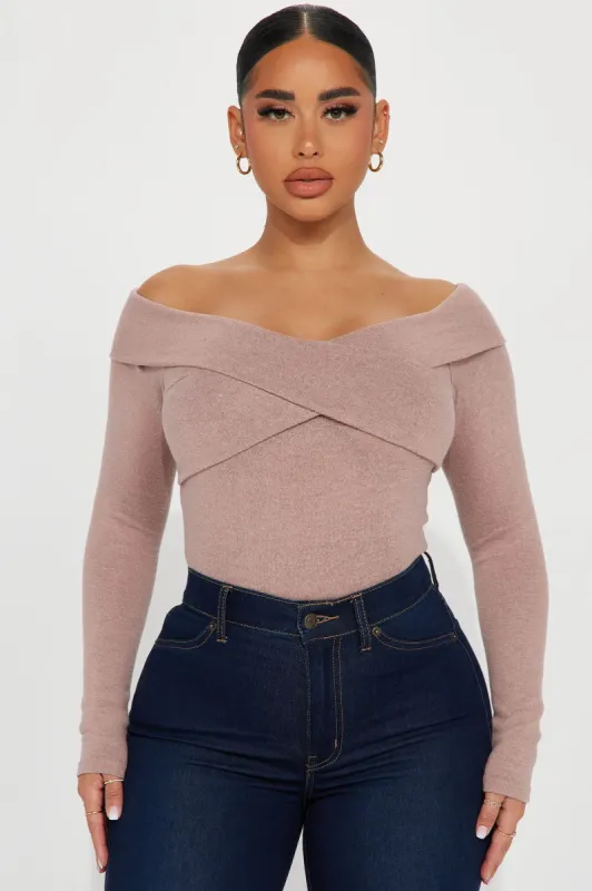 Kendall Off Shoulder Top - Stone sold by Fashion Nova