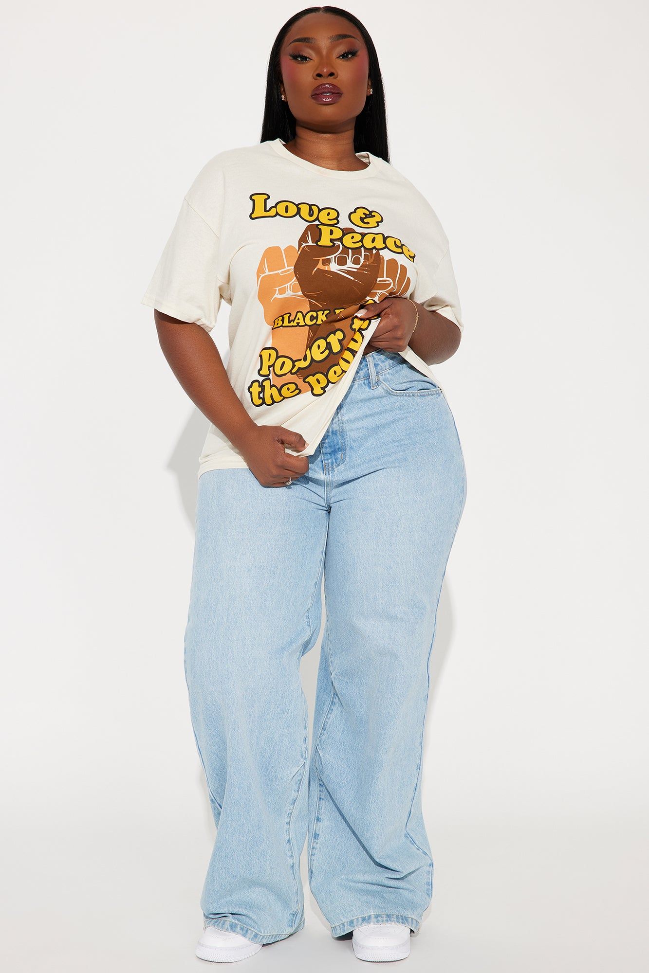 Love & Peace Tee - Natural/Combo sold by Fashion Nova product image thumbnail 5