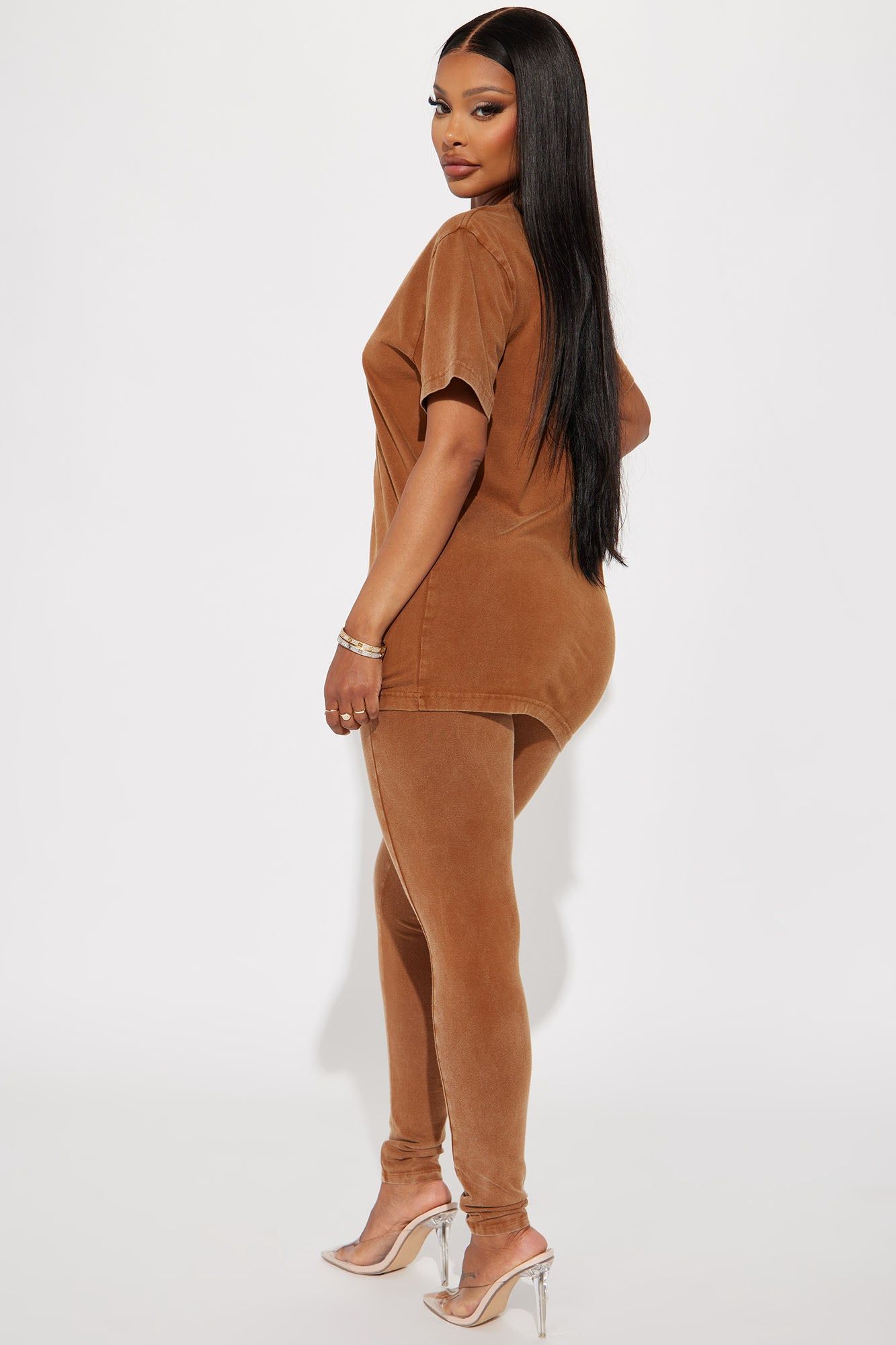 Stepping Out Mineral Wash Legging Set - Mocha sold by Fashion Nova product image thumbnail 3