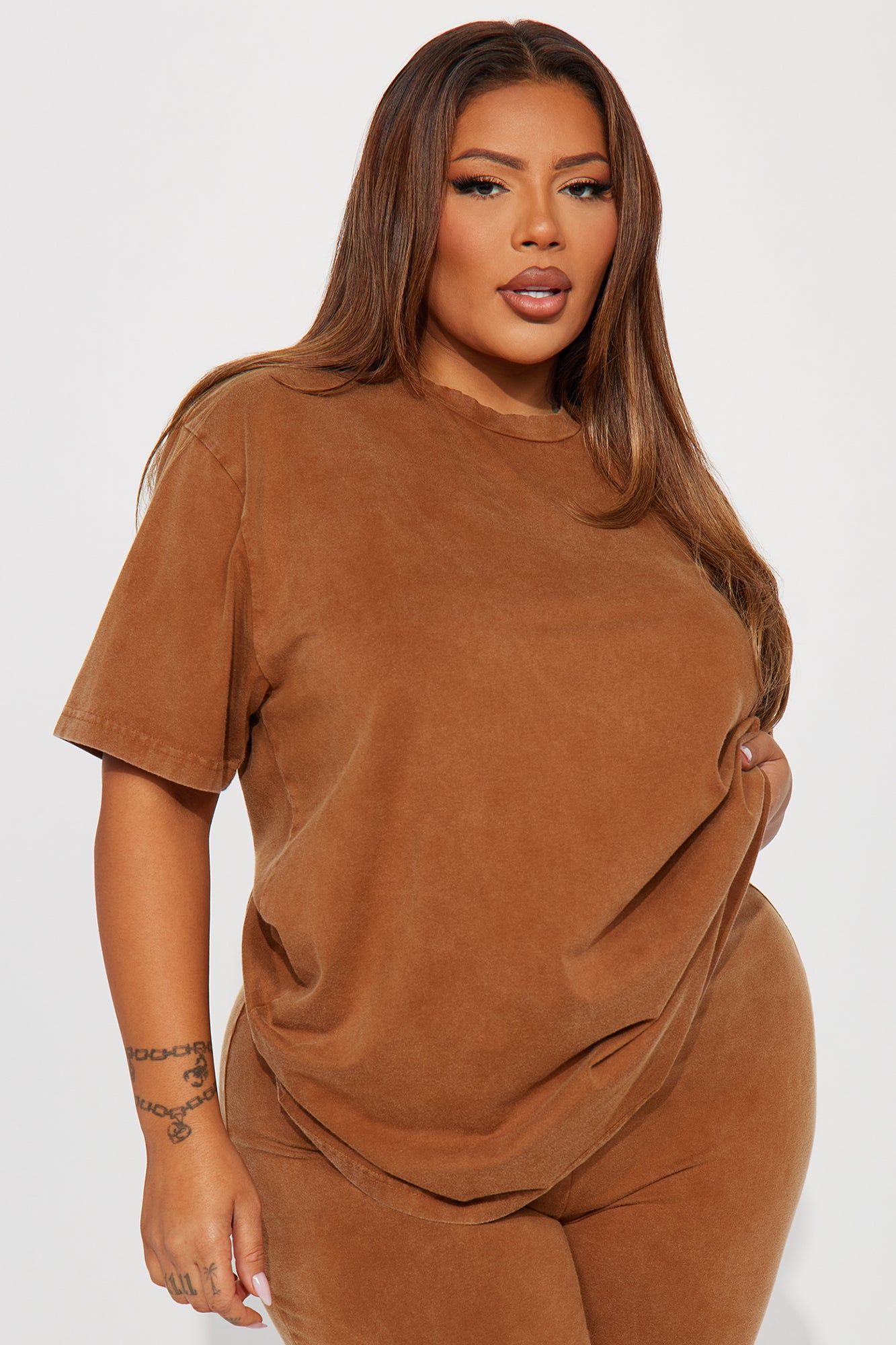 Stepping Out Mineral Wash Legging Set - Mocha sold by Fashion Nova product image thumbnail 5