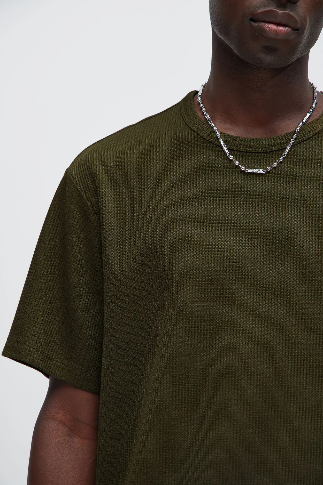 Kalel Textured Relaxed Short Sleeve Tee - Olive sold by Fashion Nova product image thumbnail 3