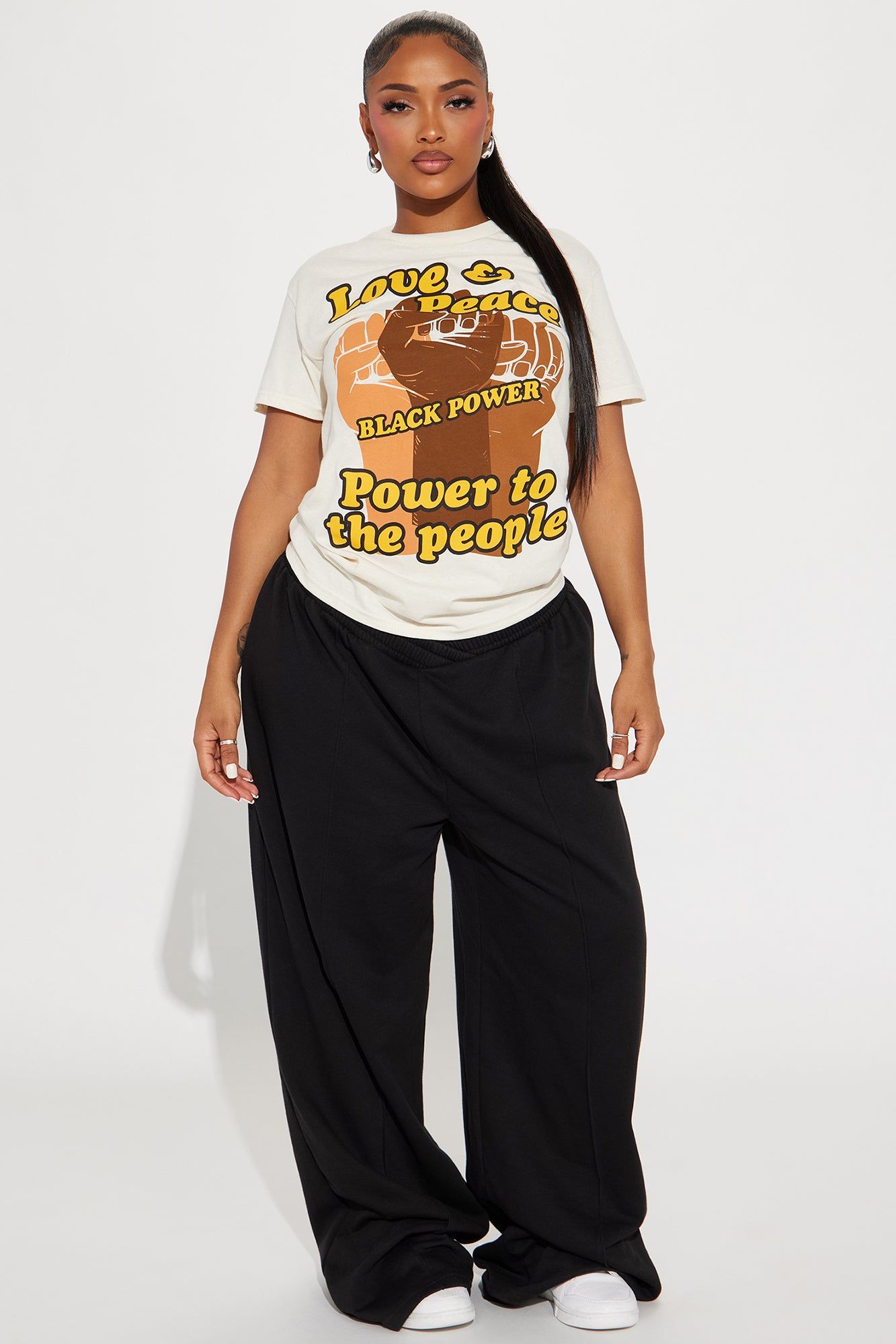 Love & Peace Tee - Natural/Combo sold by Fashion Nova product image thumbnail 3