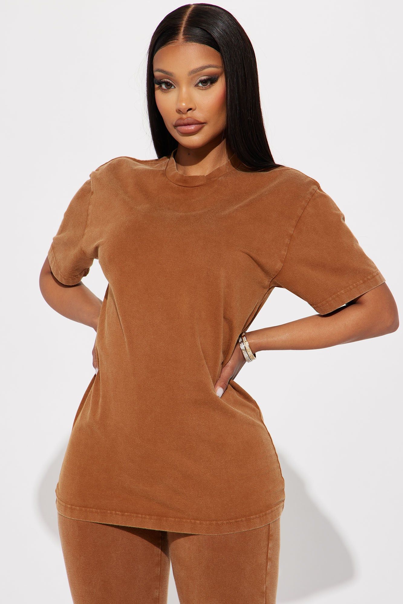 Stepping Out Mineral Wash Legging Set - Mocha sold by Fashion Nova product image thumbnail 2