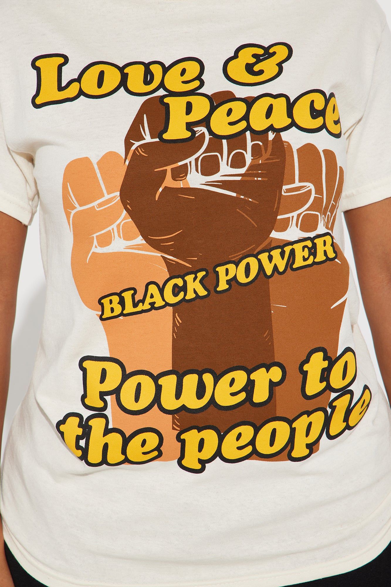 Love & Peace Tee - Natural/Combo sold by Fashion Nova product image thumbnail 2