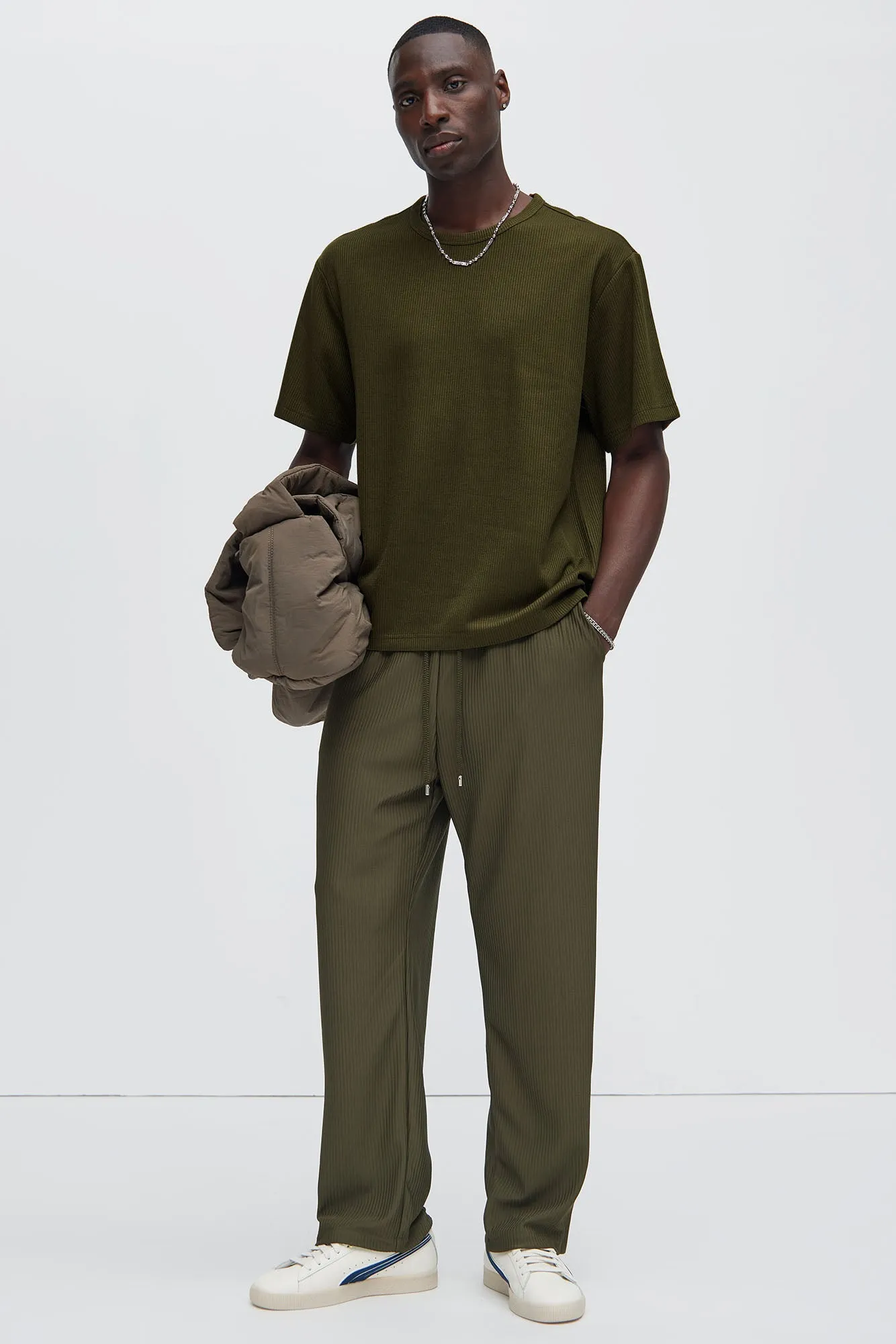 Kalel Textured Relaxed Short Sleeve Tee - Olive sold by Fashion Nova product image thumbnail 2