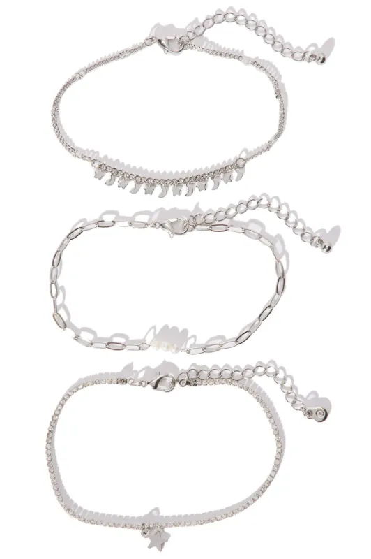 Party Full Of Stars Anklet - Silver sold by Fashion Nova