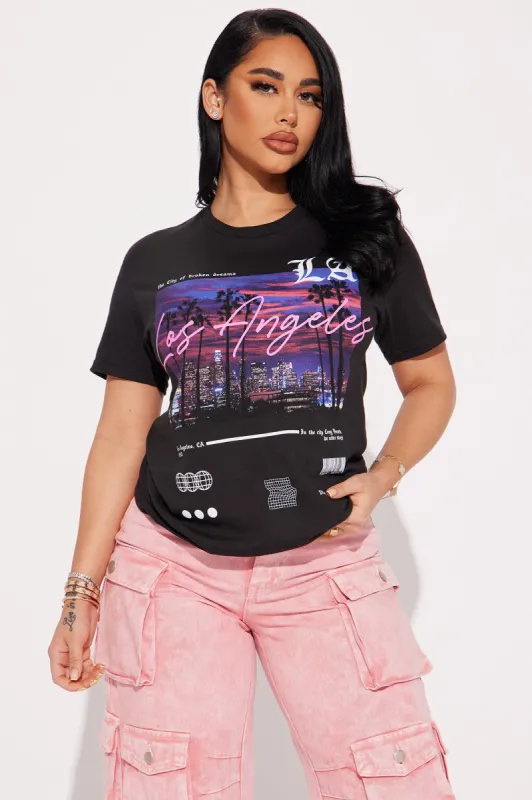 West Side Views Short Sleeve Tee - Black sold by Fashion Nova