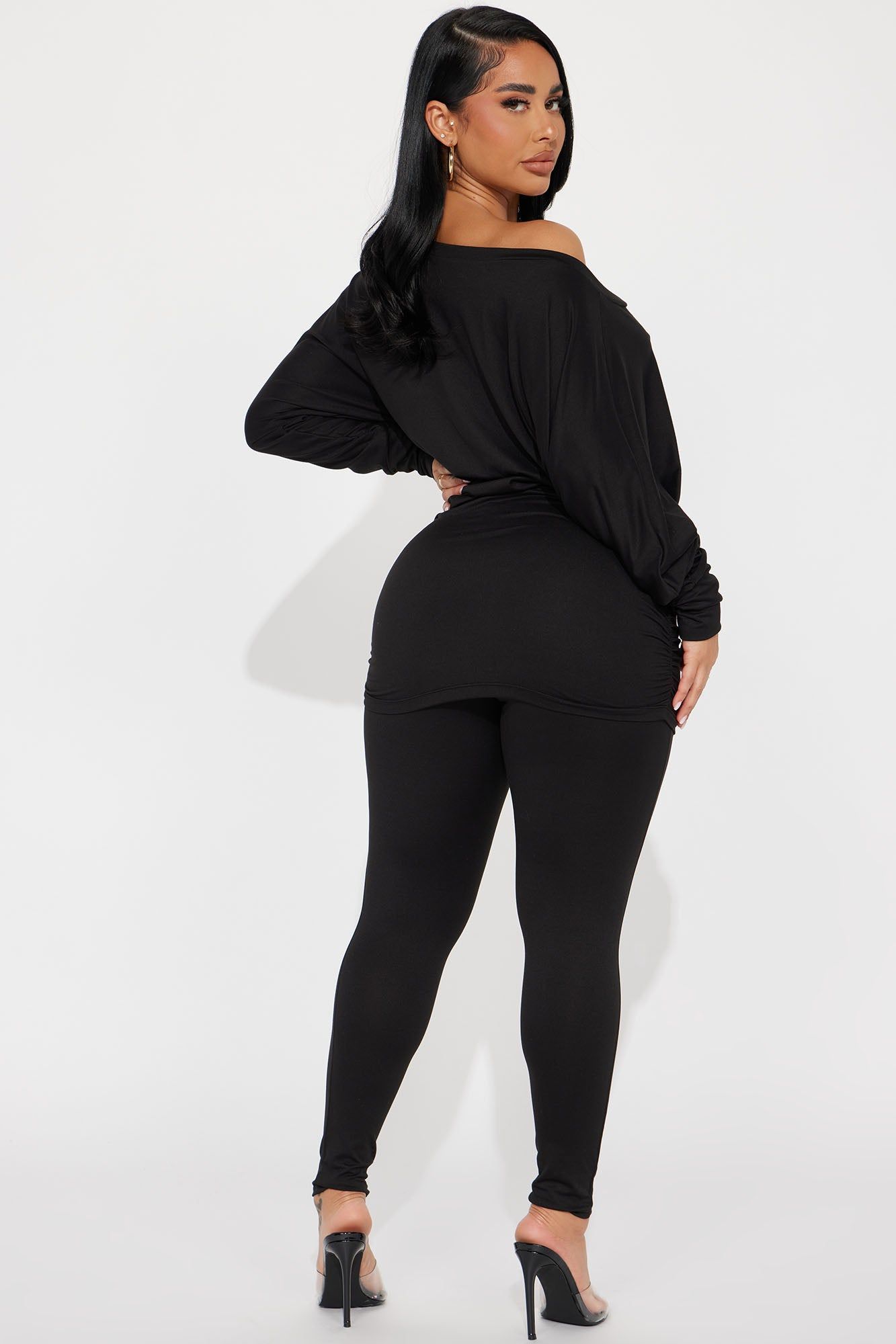 Camila Off Shoulder Legging Set - Black sold by Fashion Nova product image thumbnail 3