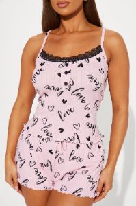 Love All Over Me PJ Short Set - Pink sold by Fashion Nova