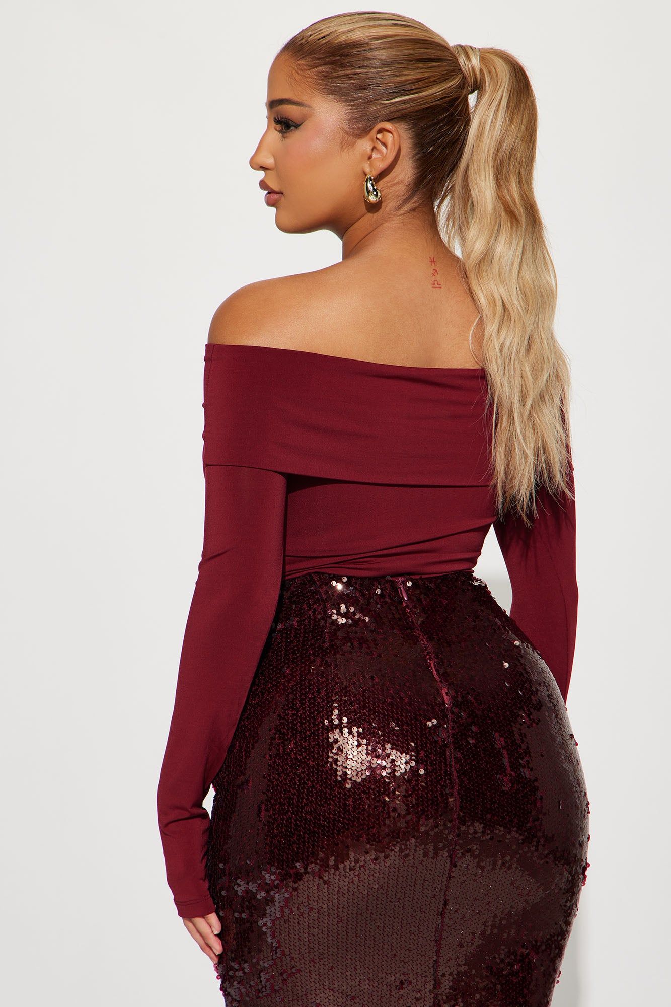 Jada Off Shoulder Top - Wine sold by Fashion Nova product image thumbnail 3