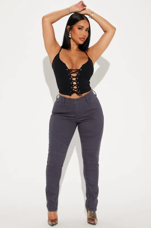 Keeping Score Skinny Pant - Charcoal sold by Fashion Nova