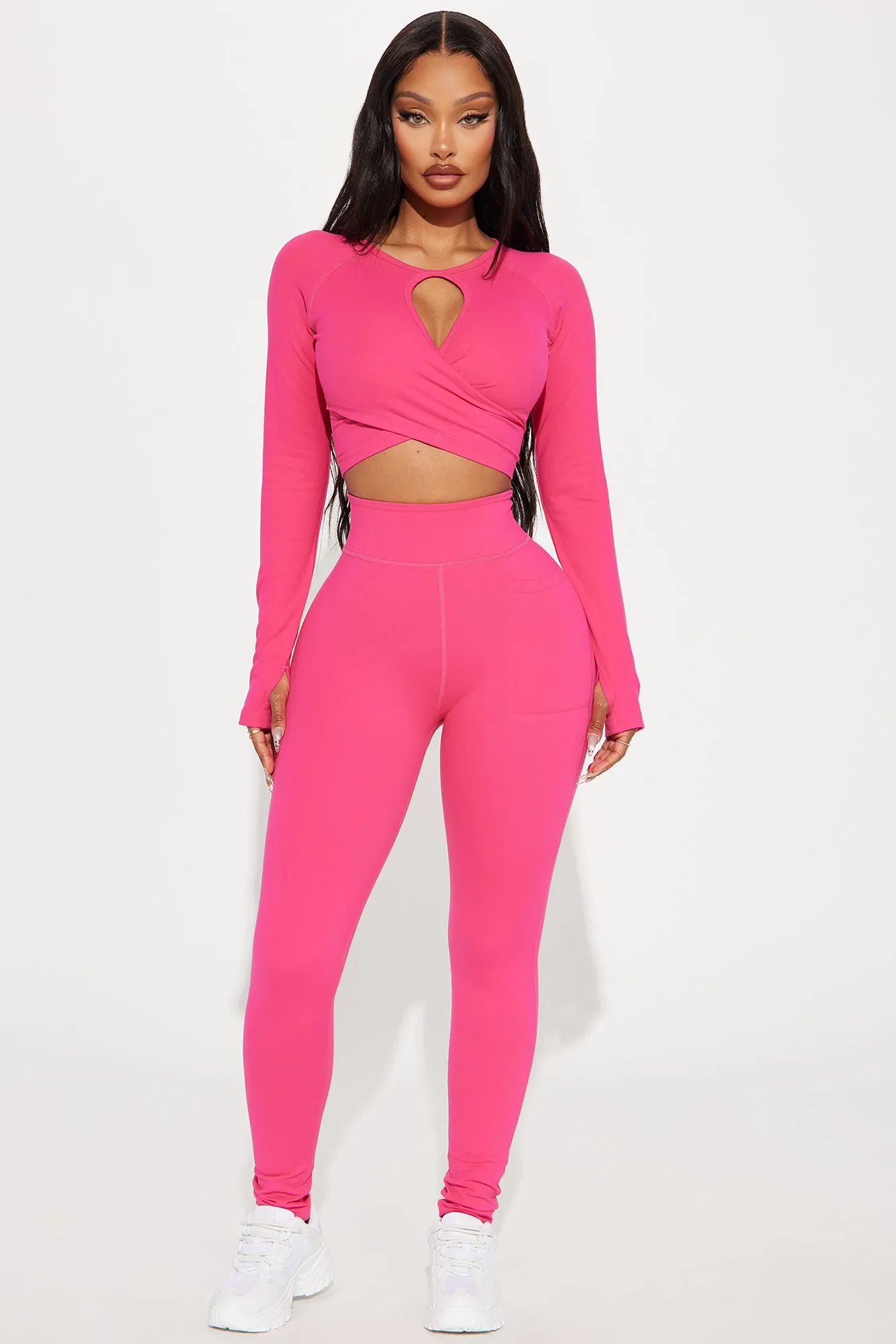 Deep Bend Super Soft Active Legging - Fuchsia sold by Fashion Nova