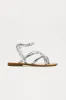 Beyond Me Flat Sandals - Silver sold by Fashion Nova