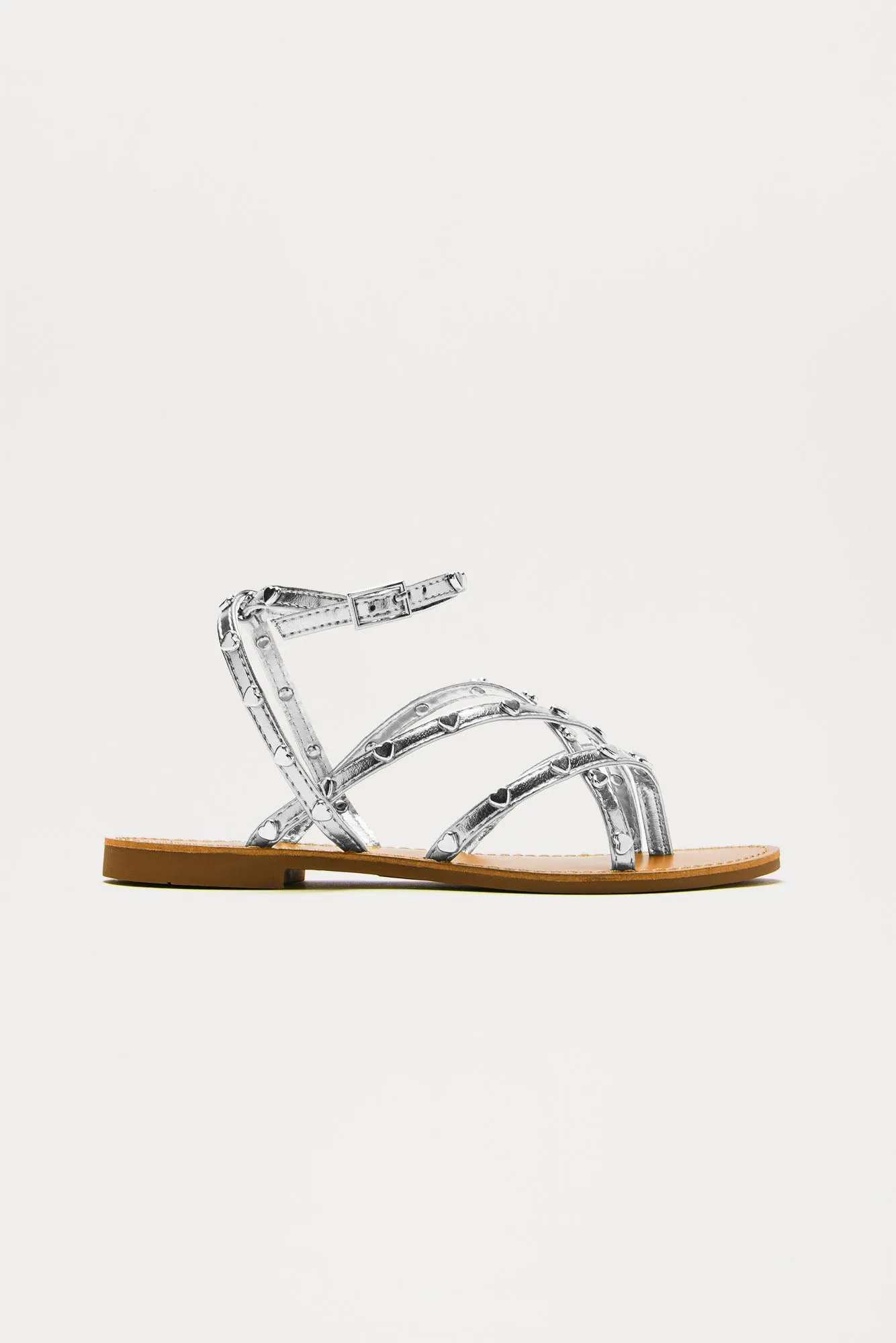 Beyond Me Flat Sandals - Silver sold by Fashion Nova