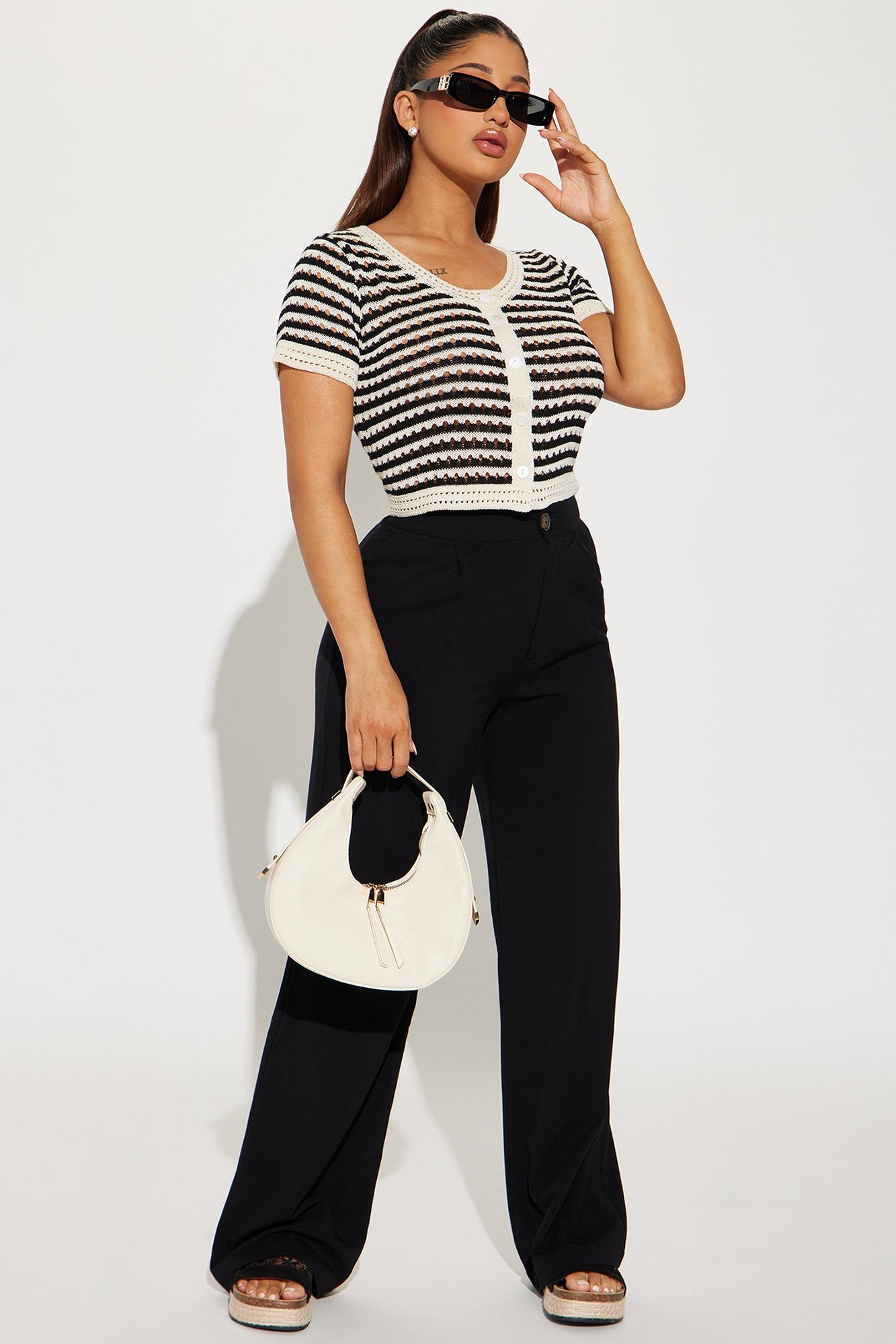 Best Day Ahead Crochet Top - Black/combo sold by Fashion Nova product image thumbnail 2