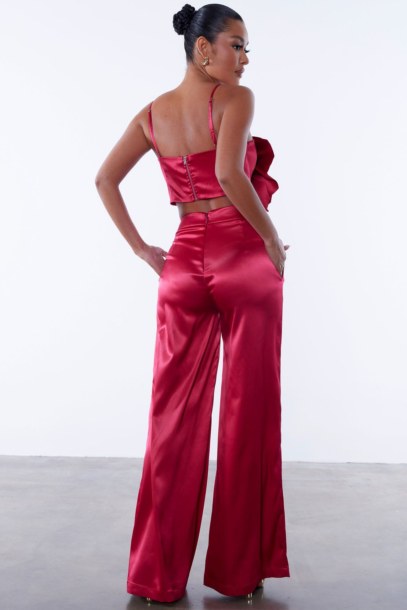 Rosalia Flower Pant Set - Wine sold by Fashion Nova product image thumbnail 4