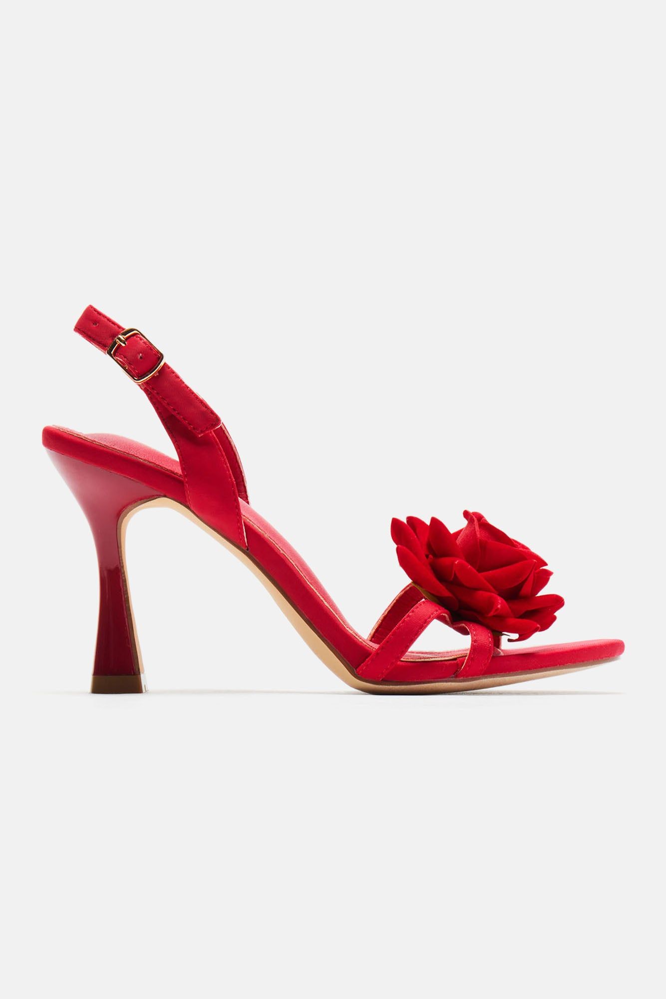 All About Flowers Heeled Sandals - Red sold by Fashion Nova product image thumbnail 4