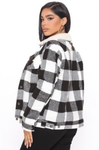 Chillin By The Fire Jacket - Black/White sold by Fashion Nova