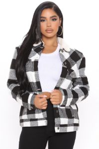 Chillin By The Fire Jacket - Black/White sold by Fashion Nova