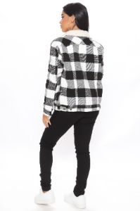 Chillin By The Fire Jacket - Black/White sold by Fashion Nova