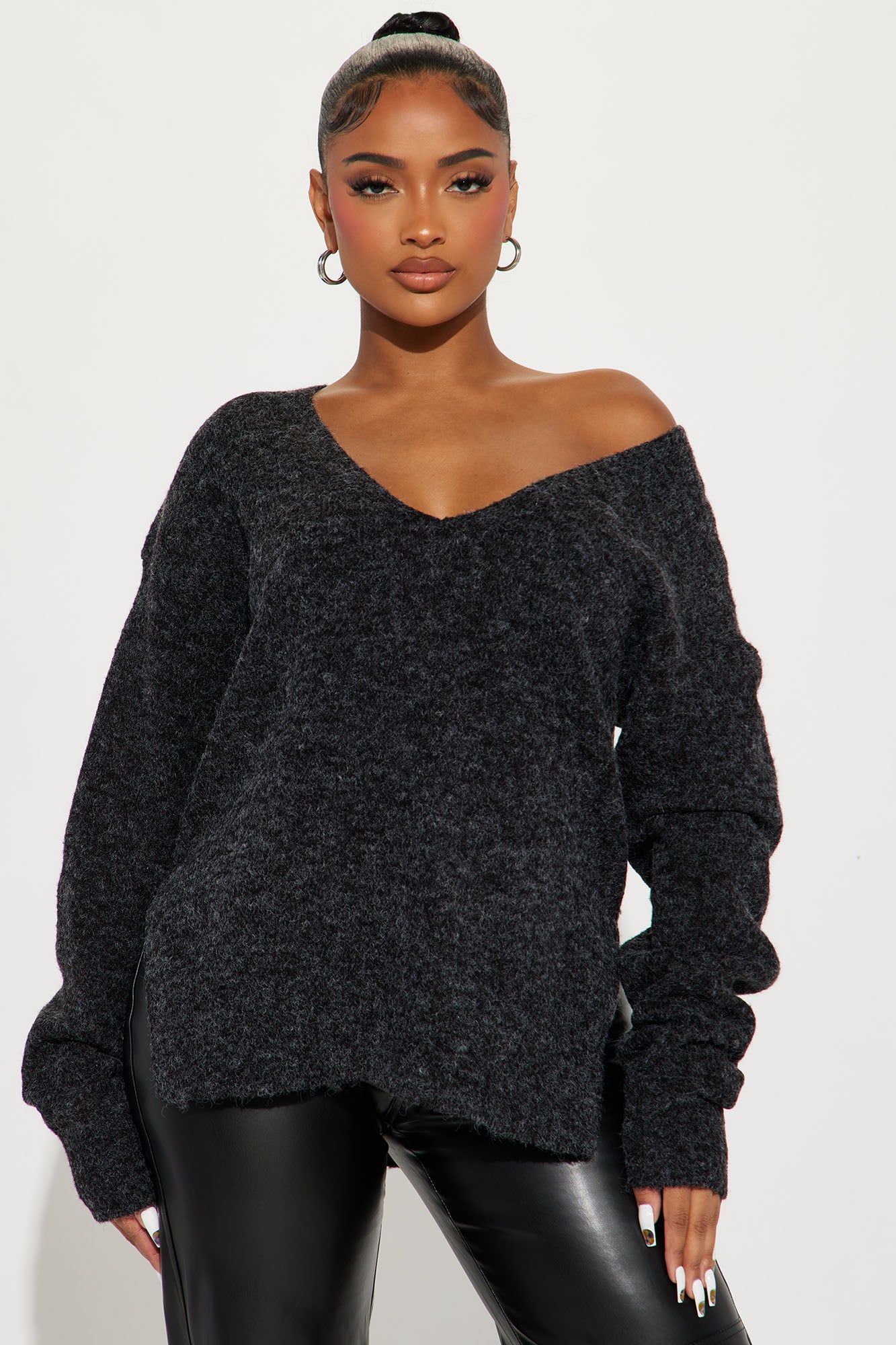 Lazy Days Sweater - Black sold by Fashion Nova