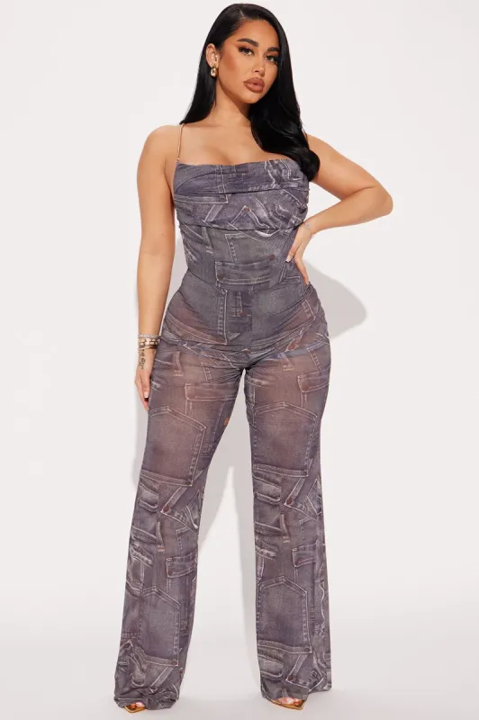Sharlena Mesh Jumpsuit - Black sold by Fashion Nova