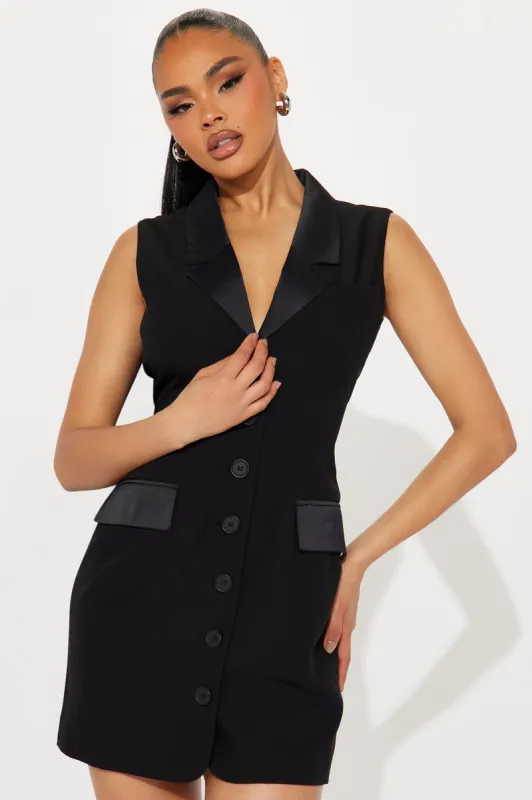 Down to Business Mini Dress - Black sold by Fashion Nova