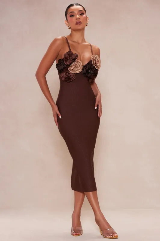 Valentina Bandage Midi Dress - Brown made by Fashion Nova