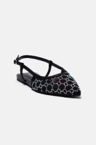 Pick Me Embellished Slingback Flats - Black sold by Fashion Nova