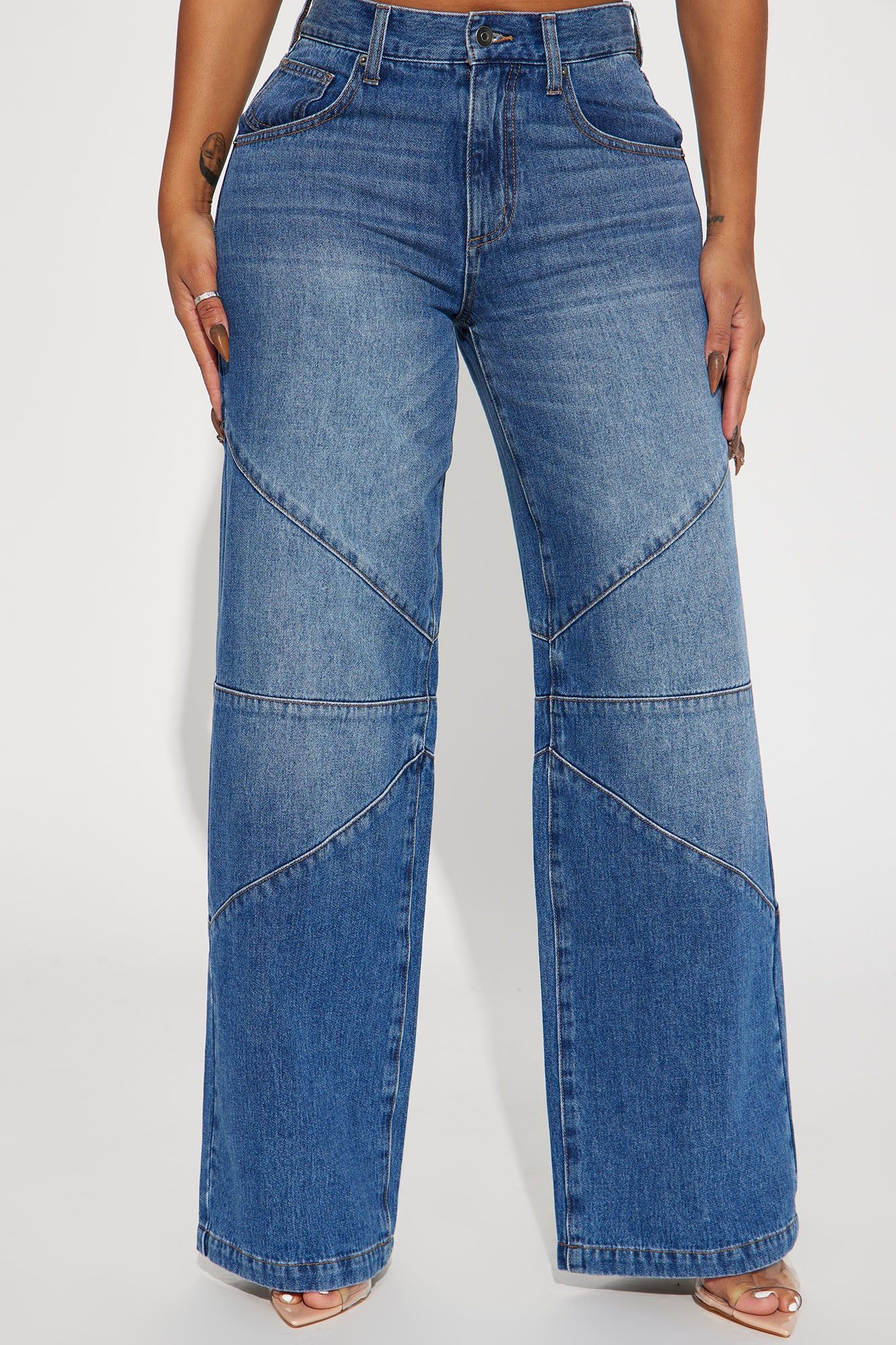 Isabella Drop Waist Tinted Baggy Jeans - Medium Wash sold by Fashion Nova product image thumbnail 2
