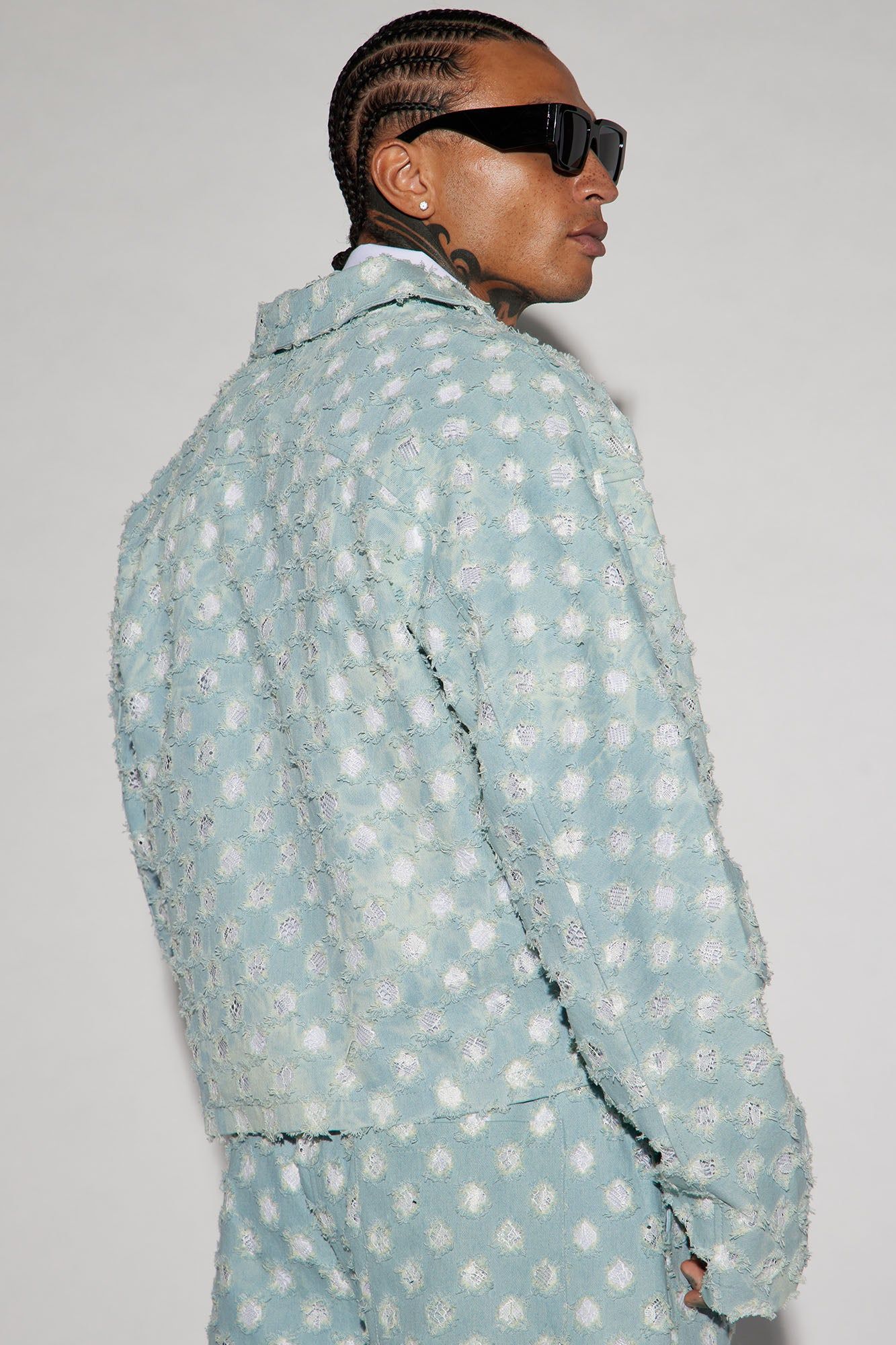 Bravo Cropped Jacket - Light Blue sold by Fashion Nova product image thumbnail 3