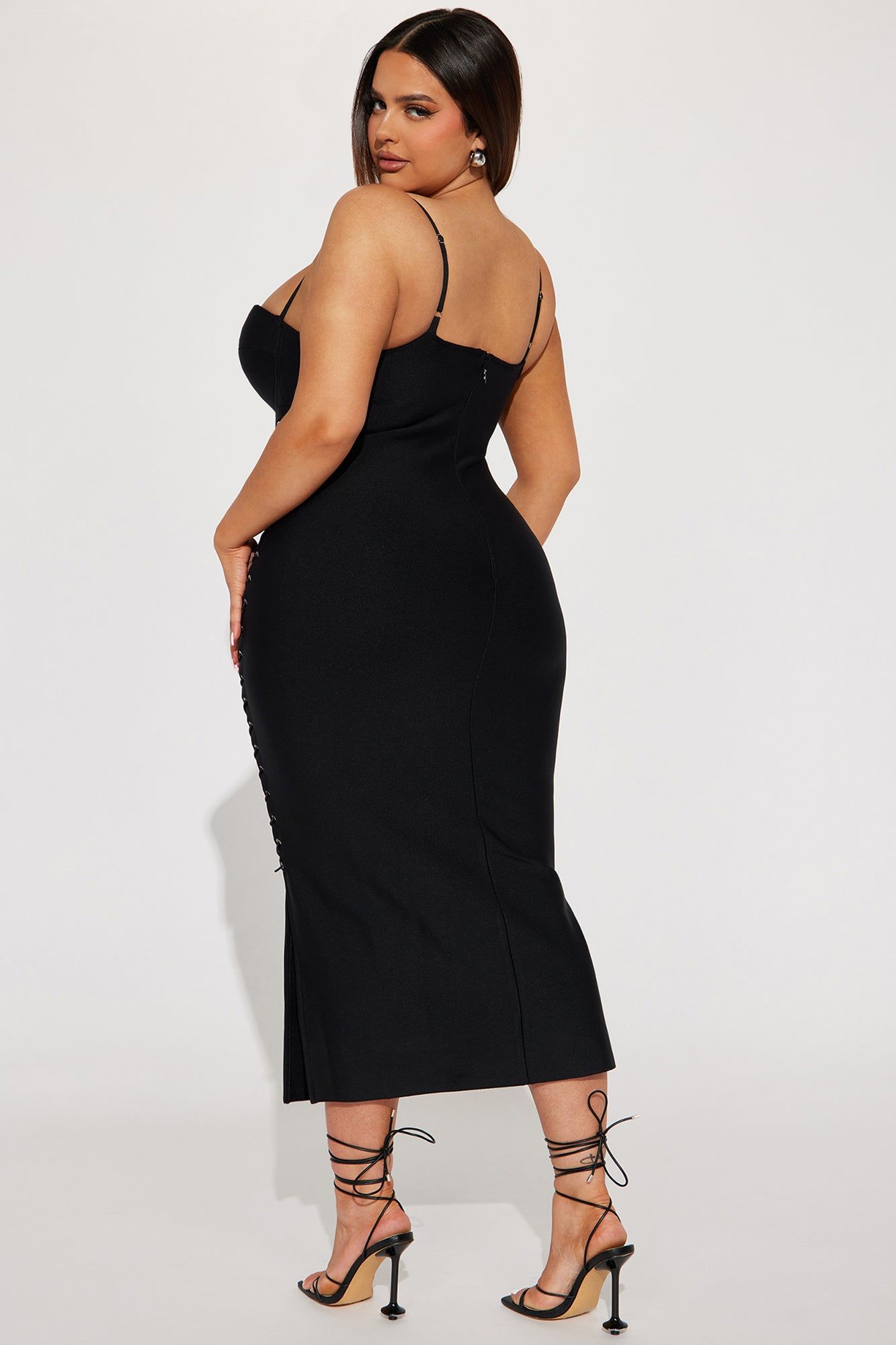 Lace Up Bandage Midi Dress - Black sold by Fashion Nova product image thumbnail 6