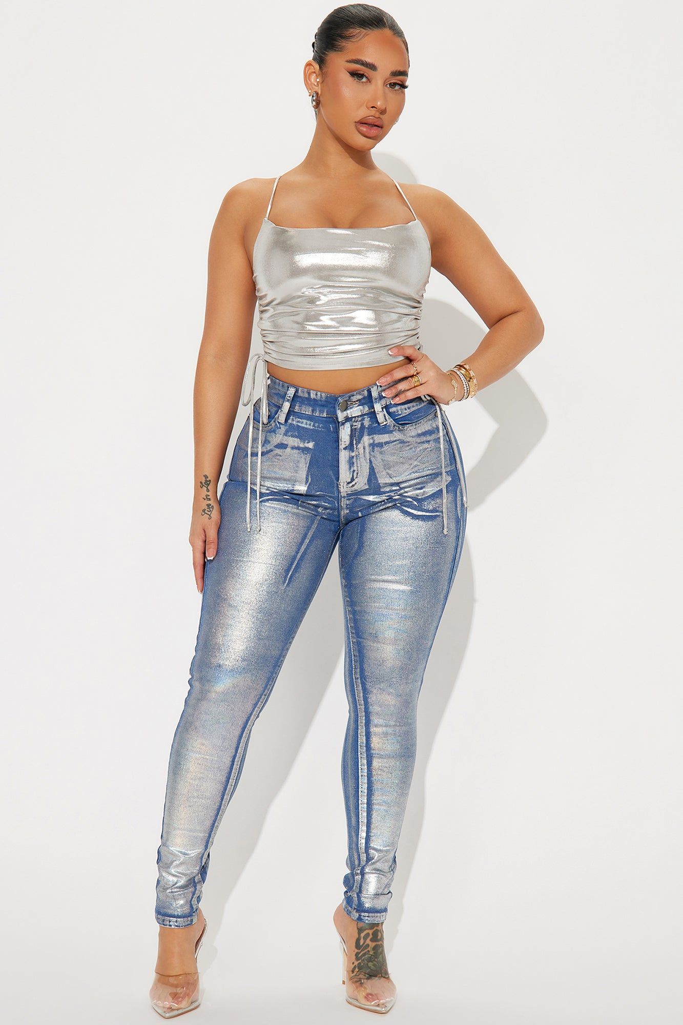 She Silver metallic skinny archive