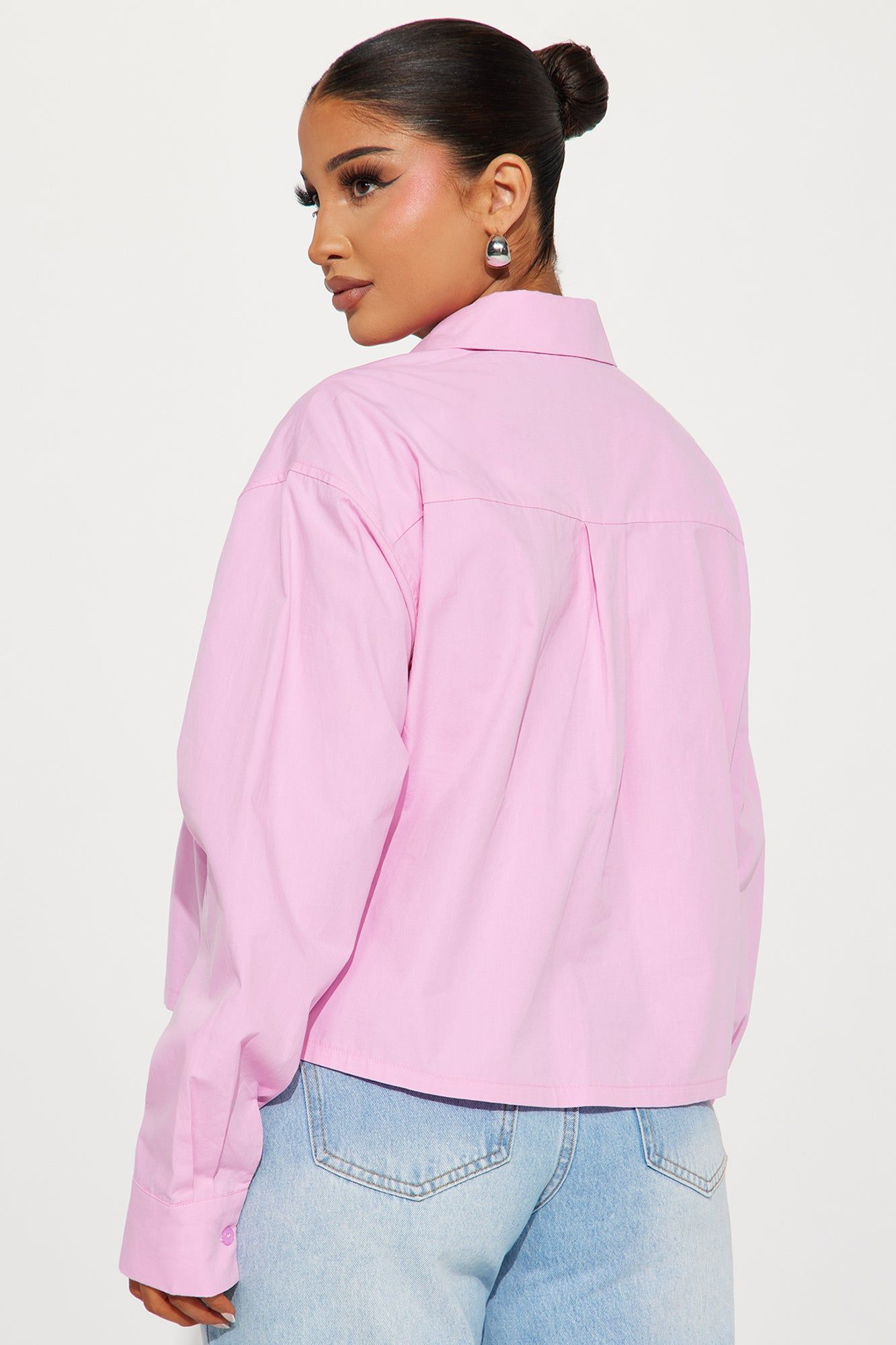 Katie Poplin Shirt - Pink sold by Fashion Nova product image thumbnail 3
