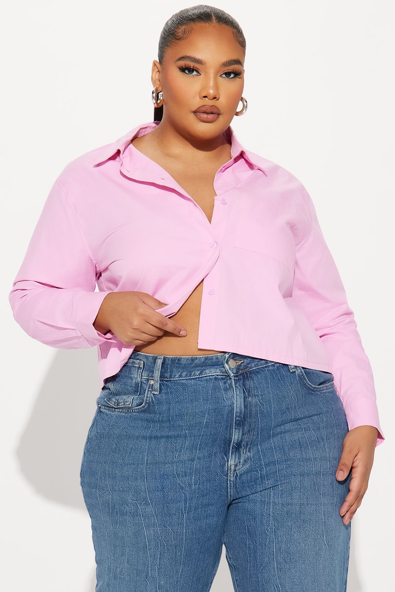 Katie Poplin Shirt - Pink sold by Fashion Nova product image thumbnail 4