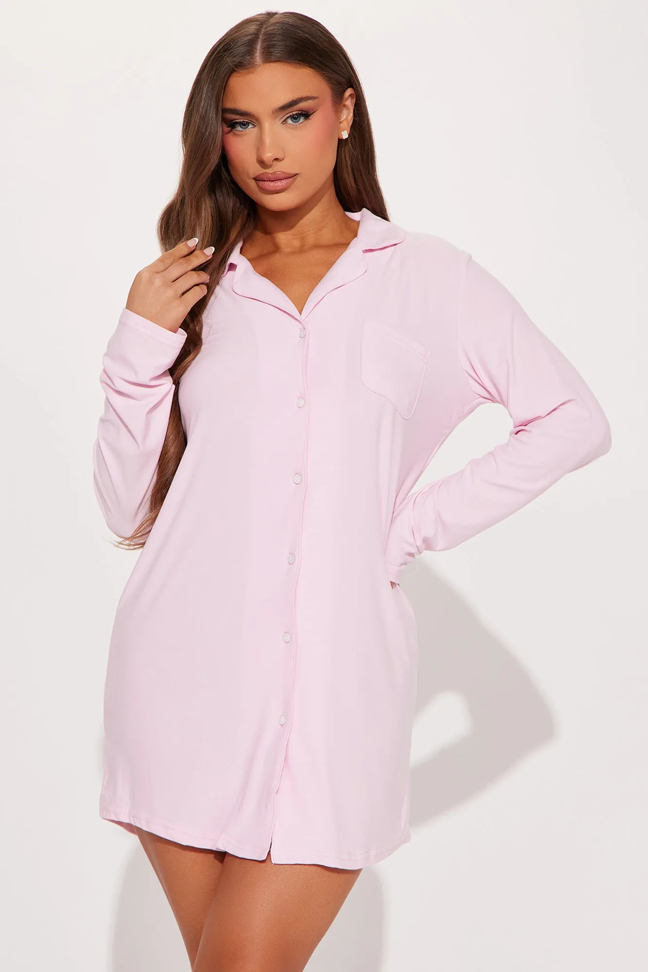 Cozy Moments PJ Sleep Shirt - Pink sold by Fashion Nova