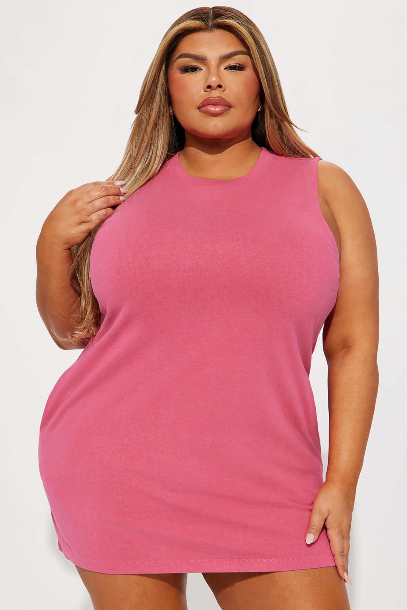 Piper Crew Neck Mini Dress - Hot Pink sold by Fashion Nova product image thumbnail 5