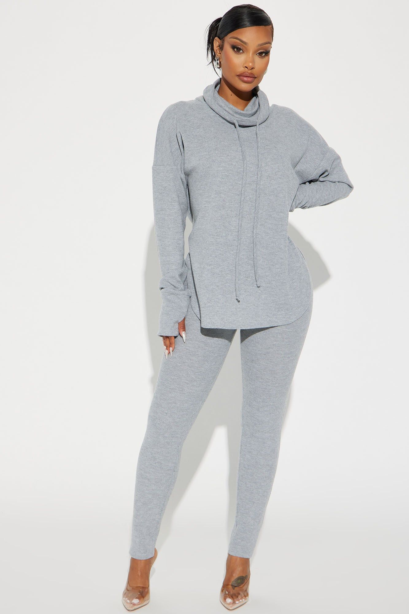 Raegan Legging Set - Heather Grey sold by Fashion Nova