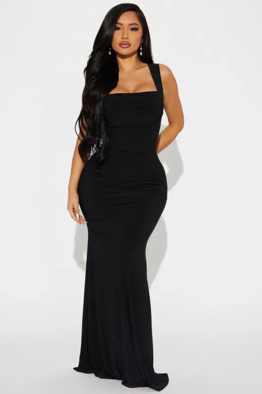 Sydney Low Back Maxi Dress - Black sold by Fashion Nova