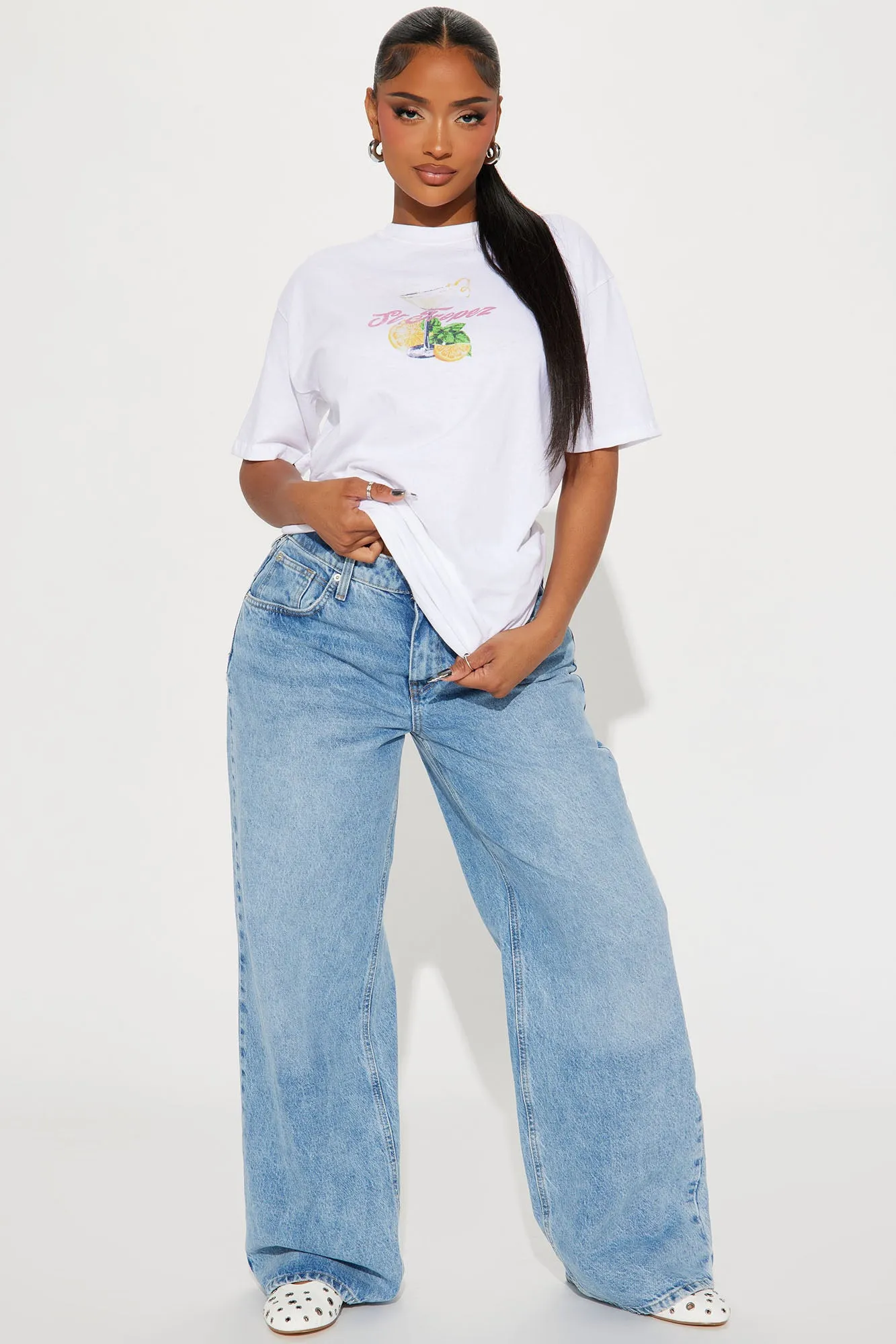 St. Tropez Lemon Oversized Tee - White sold by Fashion Nova product image thumbnail 3