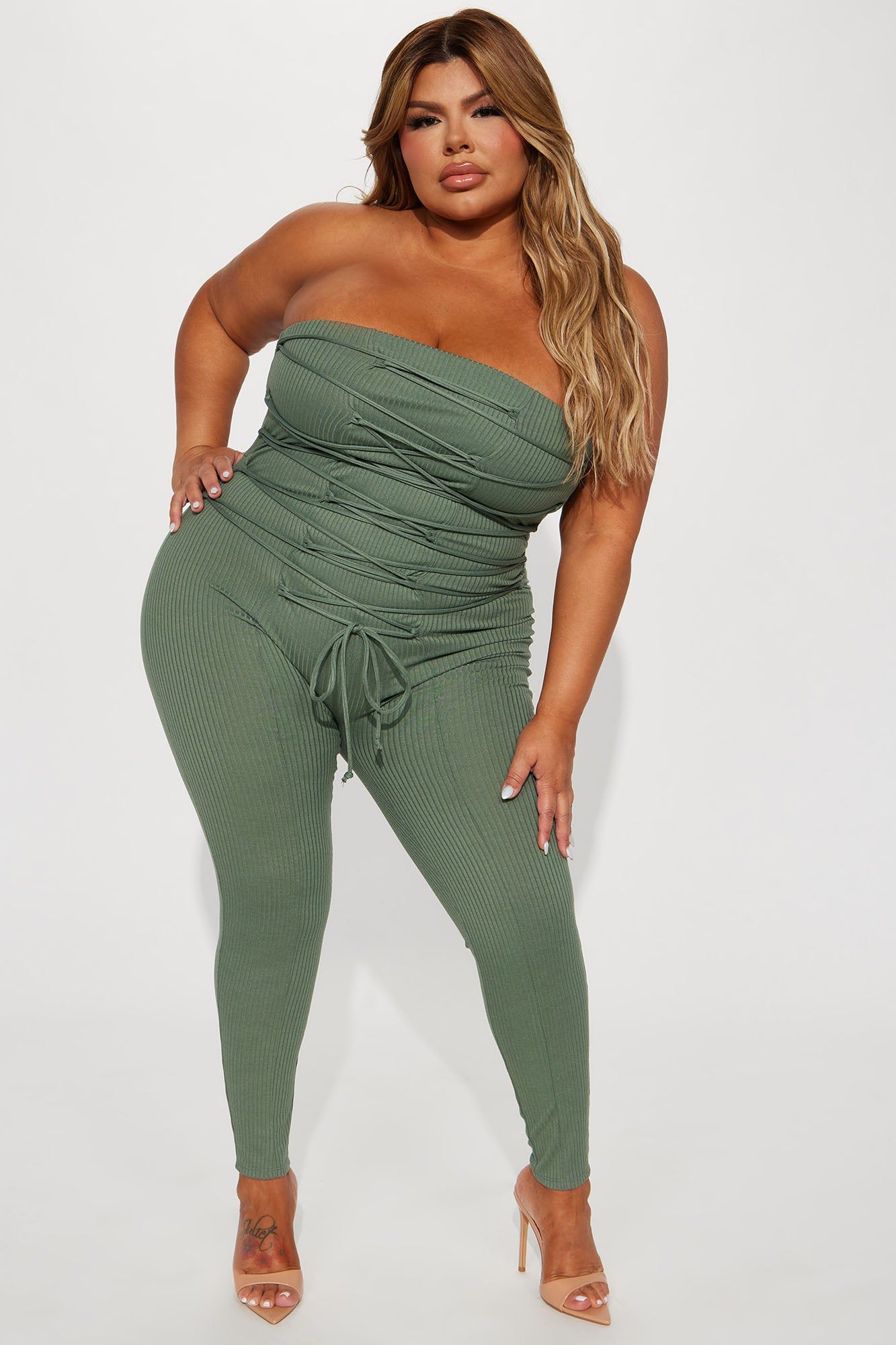Joleney Ribbed Jumpsuit - Olive sold by Fashion Nova product image thumbnail 4
