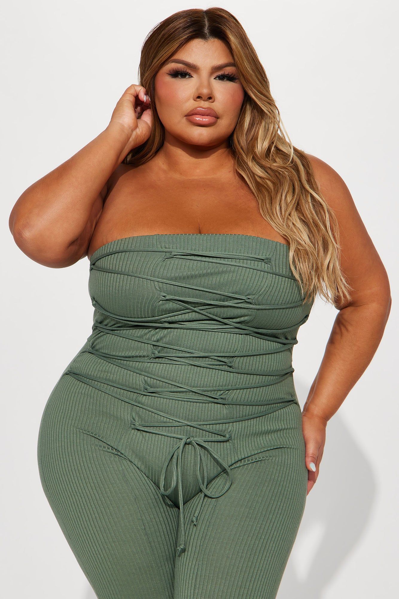 Joleney Ribbed Jumpsuit - Olive sold by Fashion Nova product image thumbnail 5
